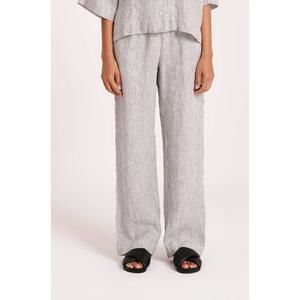 NEW NUDE LUCY women's lounge stripe linen pant in pinstripe